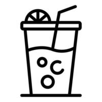 icono de taza de limonada, estilo de esquema vector