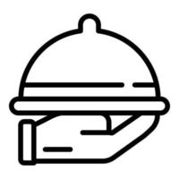 icono de comida de bandeja de boda, estilo de esquema vector