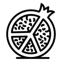 Half pomegranate icon, outline style vector