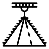 Roof construction icon, outline style vector