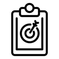 Target clipboard icon, outline style vector