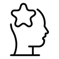 Star head winner icon, outline style vector