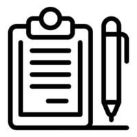 Clipboard icon, outline style vector