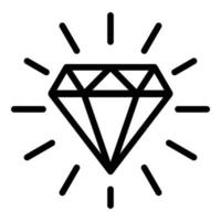 Shiny diamond icon, outline style vector