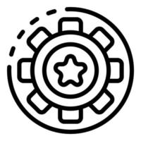 Gear wheel innovation icon, outline style vector