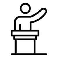 Tribune speaker icon, outline style vector