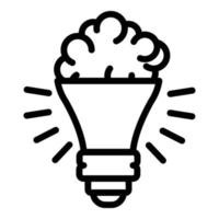 Brain bulb idea icon, outline style vector