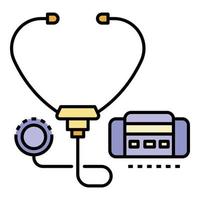 Stethoscope icon color outline vector