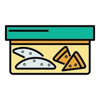 Lunchbox icon color outline vector