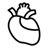 icono del corazón humano arterial, estilo de esquema vector