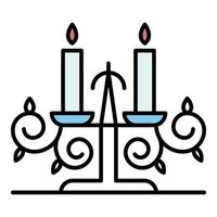 Anvil candle support icon color outline vector