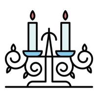 Anvil candle support icon color outline vector