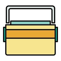 Big lunchbox icon color outline vector