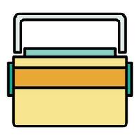 Big lunchbox icon color outline vector