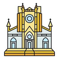 Catholic temple icon color outline vector