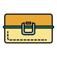 Metal lunchbox icon color outline vector