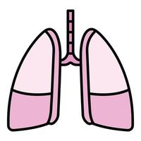 Disease lungs icon color outline vector