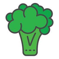 vector de contorno de color de icono de brócoli de granja
