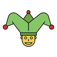 Jester face icon color outline vector