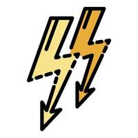 Light bolt icon color outline vector