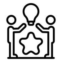 Teamwork innovation icon, outline style vector