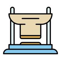 Old anvil icon color outline vector