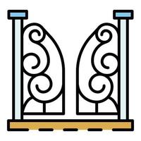 Anvil gate icon color outline vector