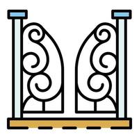 Anvil gate icon color outline vector