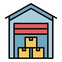 Covered export warehouse icon color outline vector