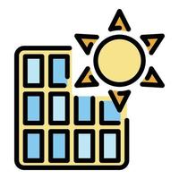 Solar energy panel icon color outline vector