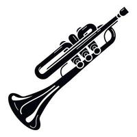 Classical trumpet icon, simple style vector
