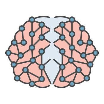 Artificial brain icon color outline vector