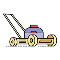 Motor grass cutter icon color outline vector