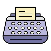 Office typewriter icon color outline vector