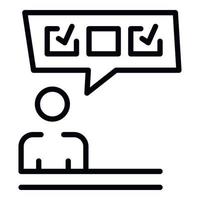 Man vote poll icon, outline style vector