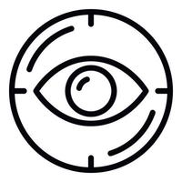 Eye target icon, outline style vector