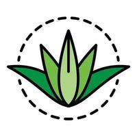 Aloe vera plant icon color outline vector