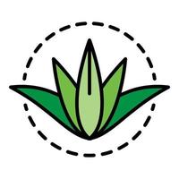 Aloe vera plant icon color outline vector