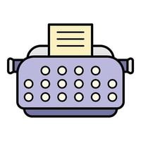 Typewriter machine icon color outline vector