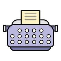 Typewriter machine icon color outline vector