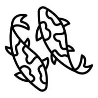 Zen koi carps icon, outline style vector