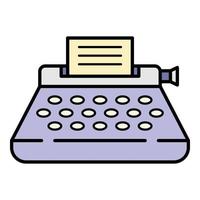 Typewriter icon color outline vector