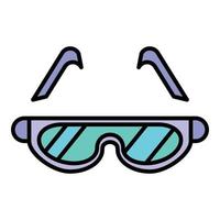 Mountain sun glasses icon color outline vector