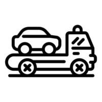 icono de camión de remolque de coche, estilo de esquema vector