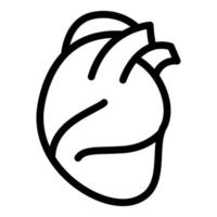icono de corazón humano sano, estilo de esquema vector