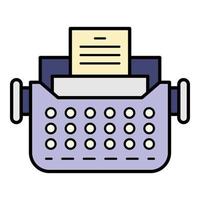 Old typewriter icon color outline vector