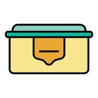 Eco plastic lunchbox icon color outline vector