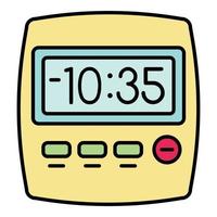 reloj cocina temporizador icono color contorno vector