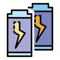 Economy battery icon color outline vector