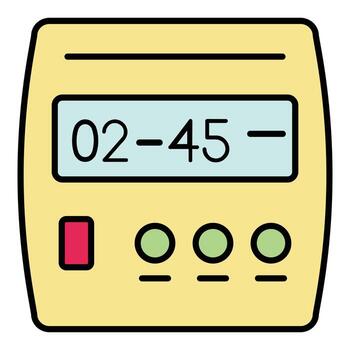 Digital timer icon color outline vector